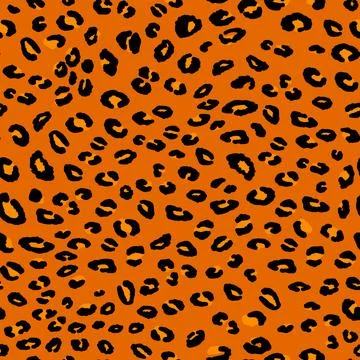 Abstract modern leopard seamless pattern. Animals trendy background. Orange and Illustrazione stock