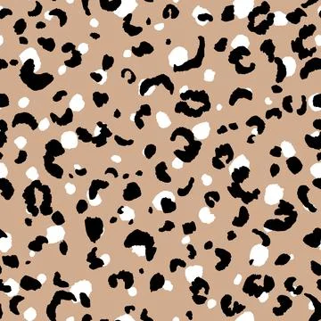 Abstract modern leopard seamless pattern. Animals trendy background. Beige and Stock Illustration