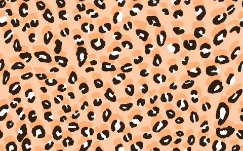 Abstract modern leopard seamless pattern. Animals trendy background. Orange and Illustrazione stock