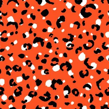 Abstract modern leopard seamless pattern. Animals trendy background. Orange and Stock Illustration