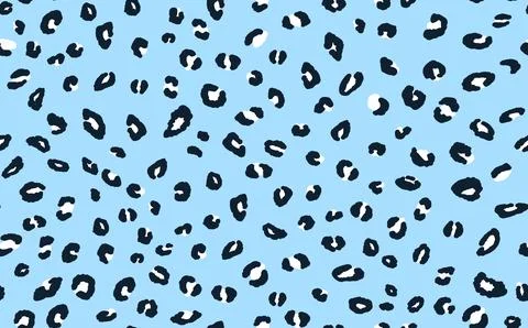 Abstract modern leopard seamless pattern. Animals trendy background. Blue and Stock Illustration