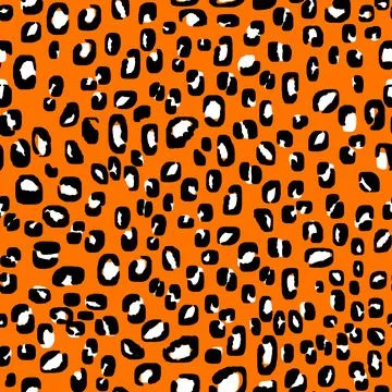 Abstract modern leopard seamless pattern. Animals trendy background. Orange and Stock Illustration