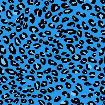 Abstract modern leopard seamless pattern. Animals trendy background. Blue and Stock Illustration