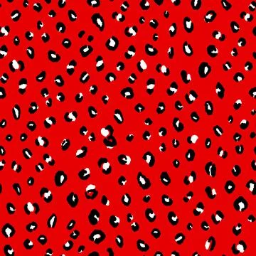 Abstract modern leopard seamless pattern. Animals trendy background. Red and Stock Illustration