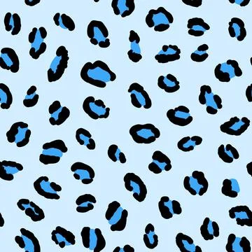 Abstract modern leopard seamless pattern. Animals trendy background. Blue and Illustrazione stock