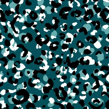 Abstract modern leopard seamless pattern. Animals trendy background. Green and Illustrazione stock