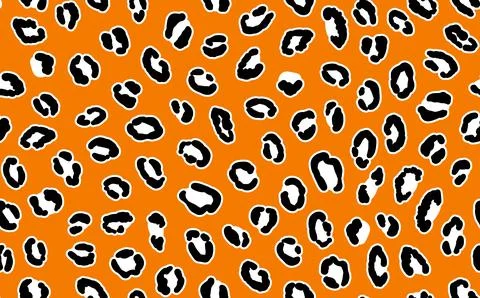 Abstract modern leopard seamless pattern. Animals trendy background. Orange and Stock Illustration