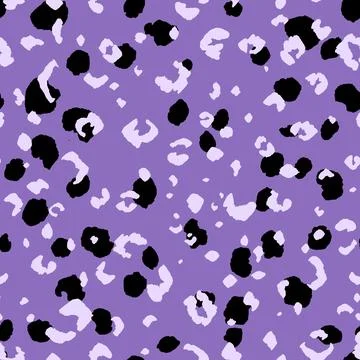 Abstract modern leopard seamless pattern. Animals trendy background. Purple and Stock Illustration