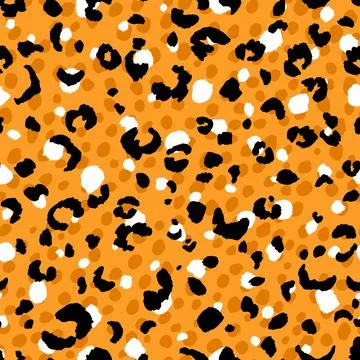 Abstract modern leopard seamless pattern. Animals trendy background. Orange and Stock Illustration