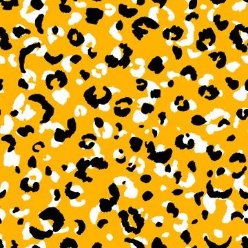 Abstract modern leopard seamless pattern. Animals trendy background. Orange and Stock Illustration