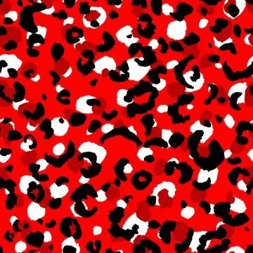 Abstract modern leopard seamless pattern. Animals trendy background. Red and Stock Illustration