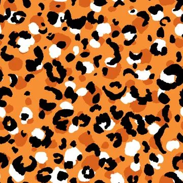 Abstract modern leopard seamless pattern. Animals trendy background. Orange and Stock Illustration