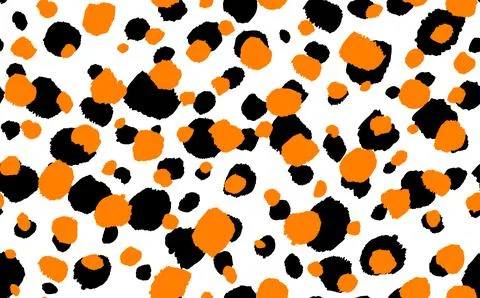 Abstract modern leopard seamless pattern. Animals trendy background. Orange and Stock Illustration