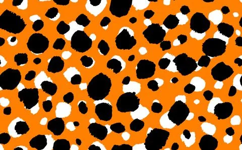 Abstract modern leopard seamless pattern. Animals trendy background. Orange and Illustrazione stock