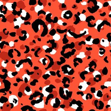 Abstract modern leopard seamless pattern. Animals trendy background. Orange and Stock Illustration