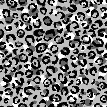 Abstract modern leopard seamless pattern. Animals trendy background. Grey and Stock Illustration