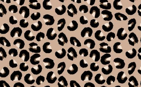Abstract modern leopard seamless pattern. Animals trendy background. Beige and Stock Illustration