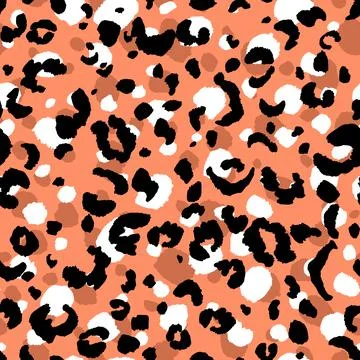 Abstract modern leopard seamless pattern. Animals trendy background. Orange and Stock Illustration
