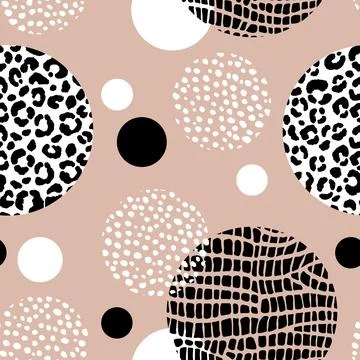 Abstract modern leopard seamless pattern with circles. Animals trendy background Illustrazione stock