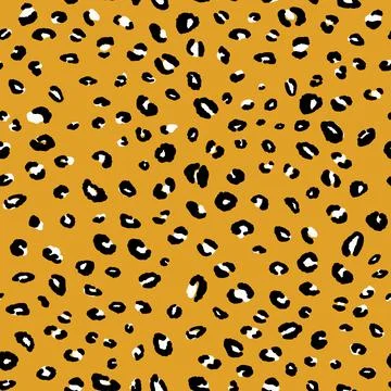 Abstract modern leopard seamless pattern. Animals trendy background. Yellow and Stock Illustration