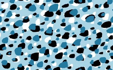 Abstract modern leopard seamless pattern. Animals trendy background. Blue and Stock Illustration