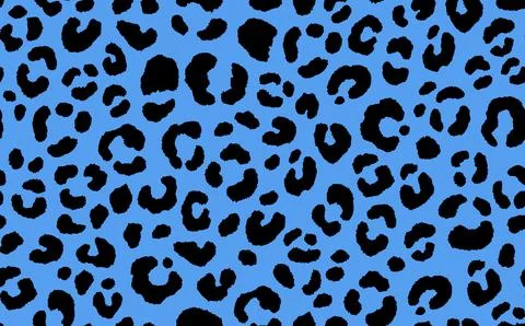 Abstract modern leopard seamless pattern. Animals trendy background. Blue and 스톡 일러스트