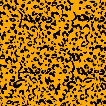 Abstract modern leopard seamless pattern. Animals trendy background. Orange and Stock Illustration