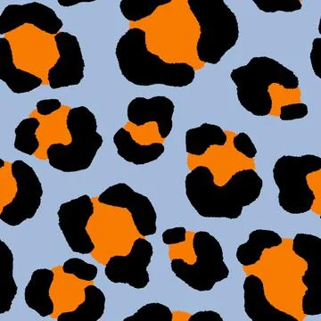 Abstract modern leopard seamless pattern. Animals trendy background. Blue and Stock Illustration