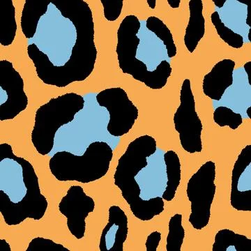 Abstract modern leopard seamless pattern. Animals trendy background. Blue and Illustrazione stock