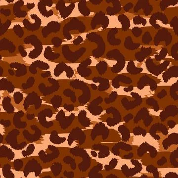 Abstract modern leopard seamless pattern. Animals trendy background. Brown and Stock Illustration