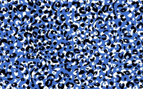 Abstract modern leopard seamless pattern. Animals trendy background. Blue and Stock Illustration