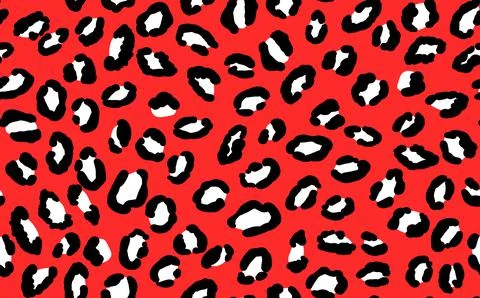 Abstract modern leopard seamless pattern. Animals trendy background. Red and Stock Illustration