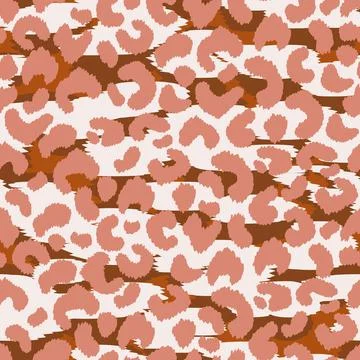 Abstract modern leopard seamless pattern. Animals trendy background. Brown and Stock Illustration