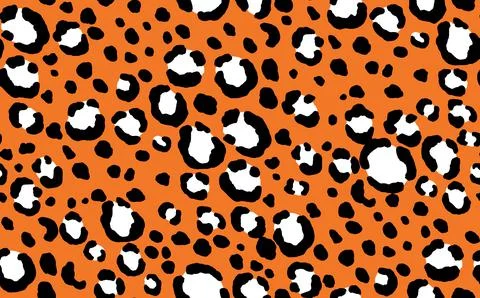 Abstract modern leopard seamless pattern. Animals trendy background. Orange and Stock Illustration