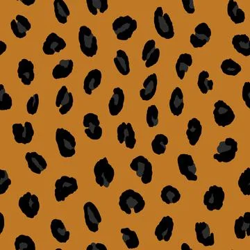 Abstract modern leopard seamless pattern. Animals trendy background. Orange and Illustrazione stock