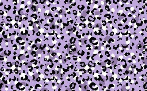 Abstract modern leopard seamless pattern. Animals trendy background. Violet and Stock Illustration