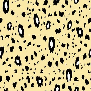 Abstract modern leopard seamless pattern. Animals trendy background. Yellow and Stock Illustration