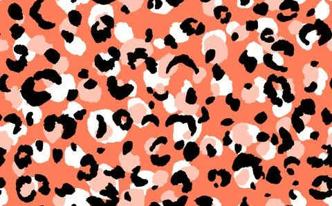 Abstract modern leopard seamless pattern. Animals trendy background. Peach and Stock Illustration