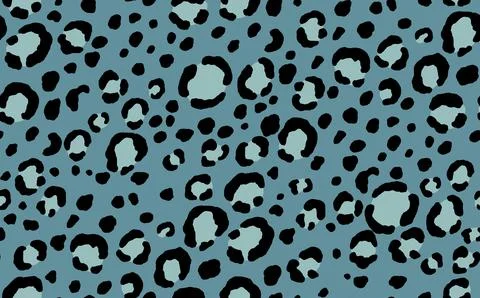 Abstract modern leopard seamless pattern. Animals trendy background. Blue Stock Illustration