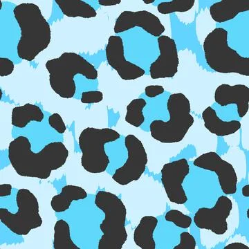 Abstract modern leopard seamless pattern. Animals trendy background. Blue and Illustrazione stock