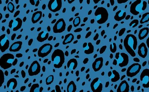 Abstract modern leopard seamless pattern. Animals trendy background. Blue Stockillustratie