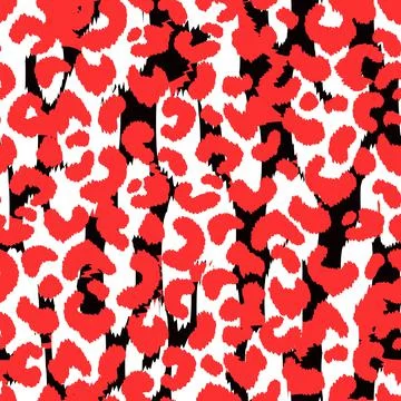 Abstract modern leopard seamless pattern. Animals trendy background. Red and Stock Illustration