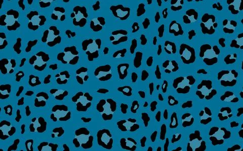 Abstract modern leopard seamless pattern. Animals trendy background. Blue and Stock Illustration