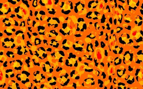 Abstract modern leopard seamless pattern. Animals trendy background. Orange and Stock Illustration