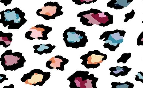 Abstract modern leopard seamless pattern. Animals trendy background. Rainbow and Illustrazione stock