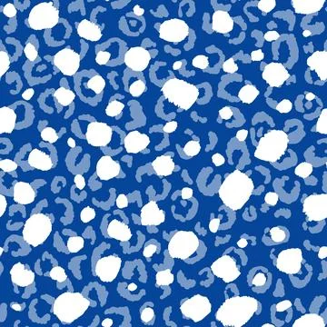 Abstract modern leopard seamless pattern. Animals trendy background. Blue and Stock Illustration
