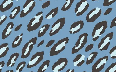 Abstract modern leopard seamless pattern. Animals trendy background. Blue Stock Illustration