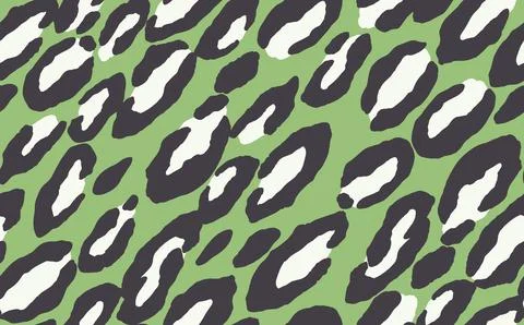 Abstract modern leopard seamless pattern. Animals trendy background. Green イラスト素材