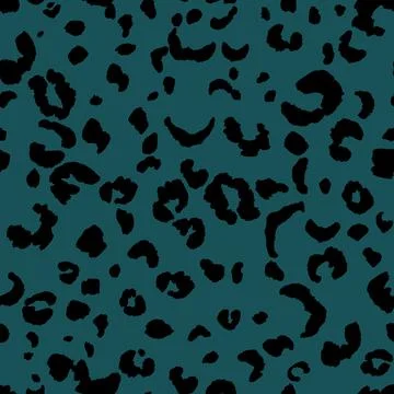 Abstract modern leopard seamless pattern. Animals trendy background. Blue and Stock Illustration