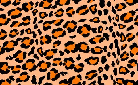 Abstract modern leopard seamless pattern. Animals trendy background. Orange and Illustrazione stock